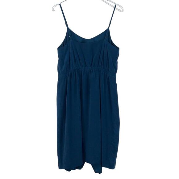 Madewell Navy Blue Sleeveless Casual Mini Dress Size 2 Small Silk Asymmetrical - Picture 5 of 7